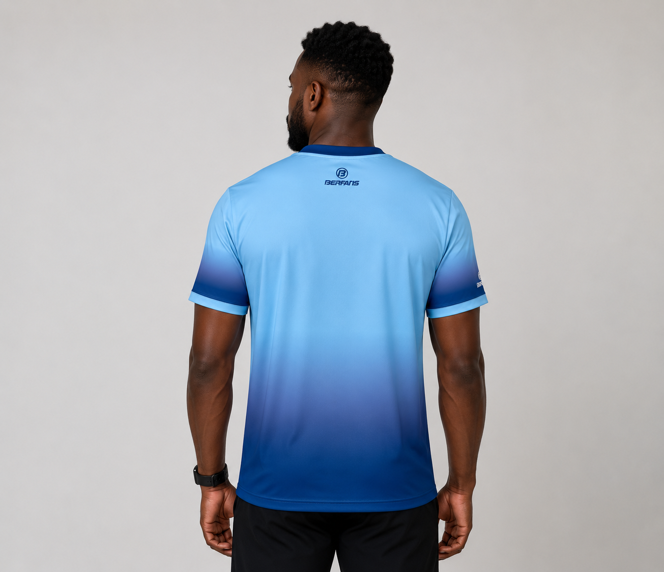 BERFANS Unisex Blue & Blue - "Victory" Gradient Polo