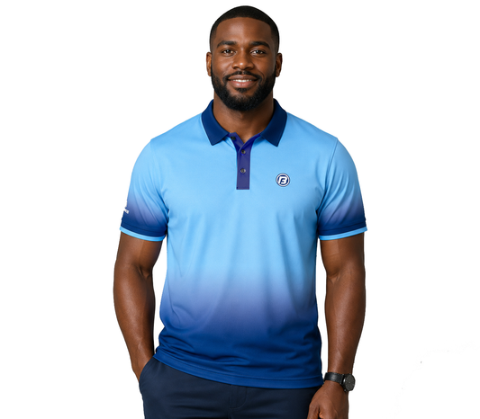 BERFANS Unisex Blue & Blue - "Victory" Gradient Polo