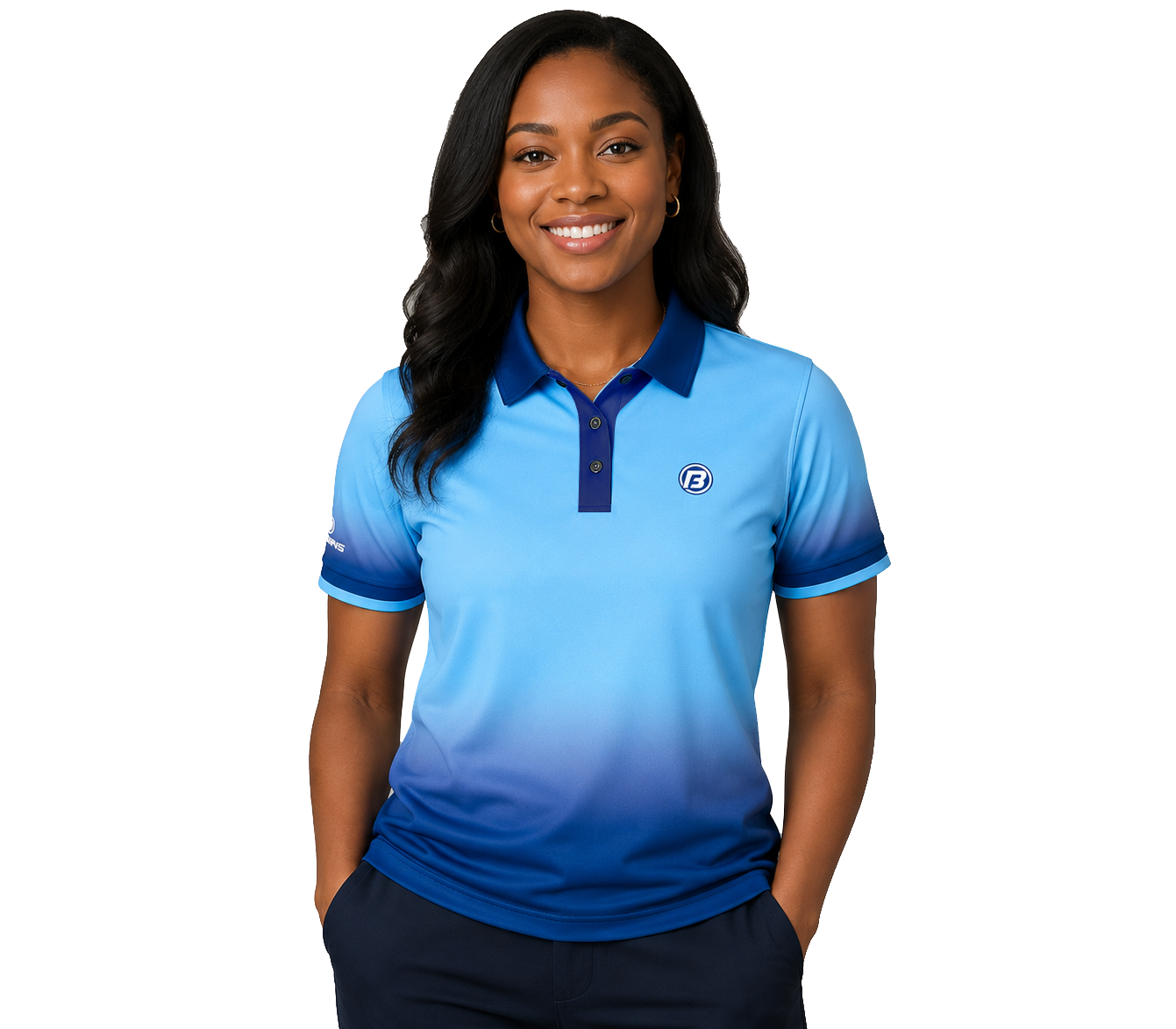 BERFANS Unisex Blue & Blue - "Victory" Gradient Polo
