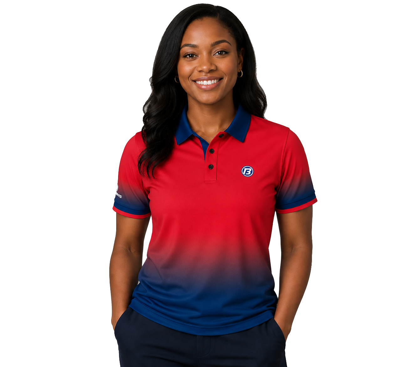BERFANS Unisex Red & Blue - "Victory" Gradient Polo